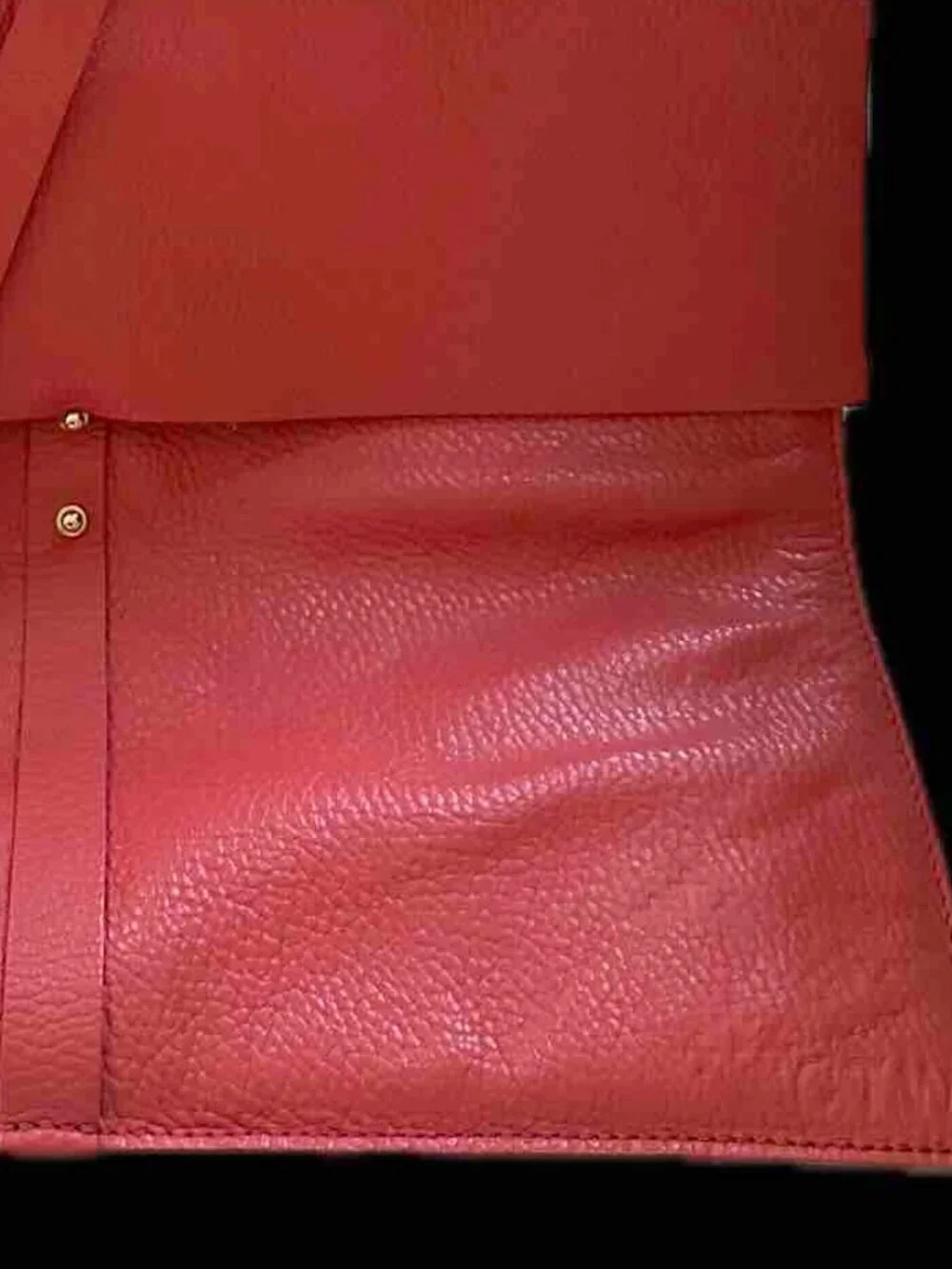 Beautiful CUYANA pebbled leather Laptop Document Flap Sleeve gold hardware Coral